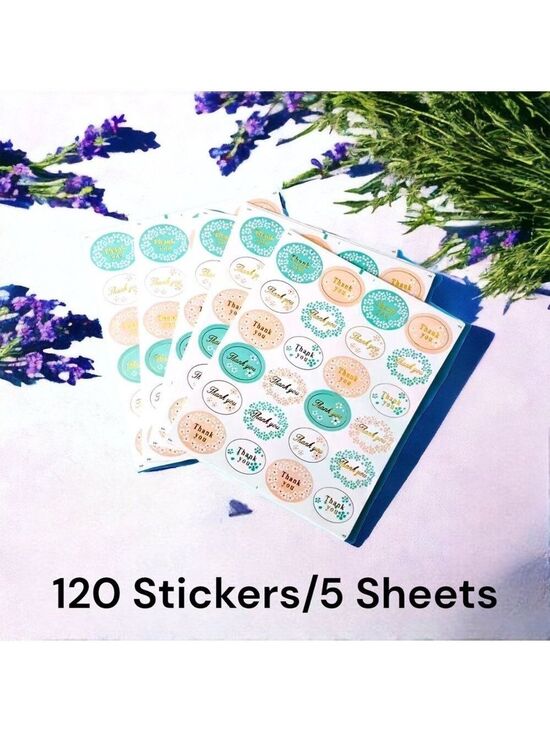 Other - 120 Stickers Flower Thank You, PRICE IS FIRM